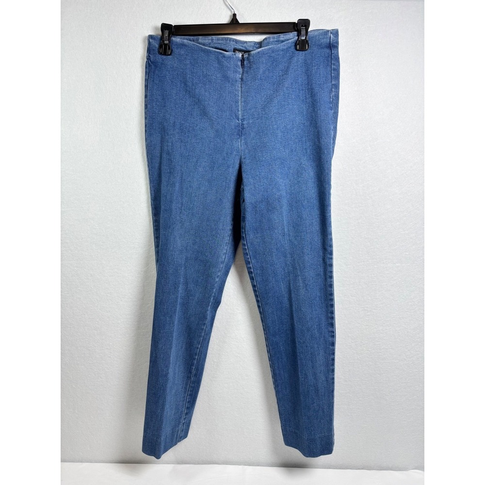 Peace of Cloth Womens Medium Wash Front Zip Straight Leg Denim Pants Size 10